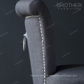 Mobilier de luxe tissu moderne coussin bois roi trône chaise avec anneau